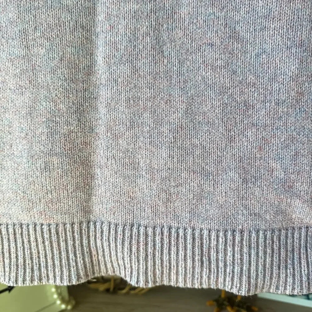 Gap Kids Preppy Lavender Gray Cable Knit Crewneck Sweater, Girls Medium/8Y